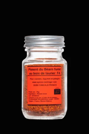Épices Rœllinger Collection Of Chilli Peppers | French Spices<Piment du Béarn fumé au bois de laurier F4 (Bay Laurel-Smoked Béarn Chile Pepper , France)